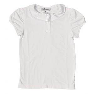 NEW BUSY BEES girl's eliza ruffle knit polo in white
